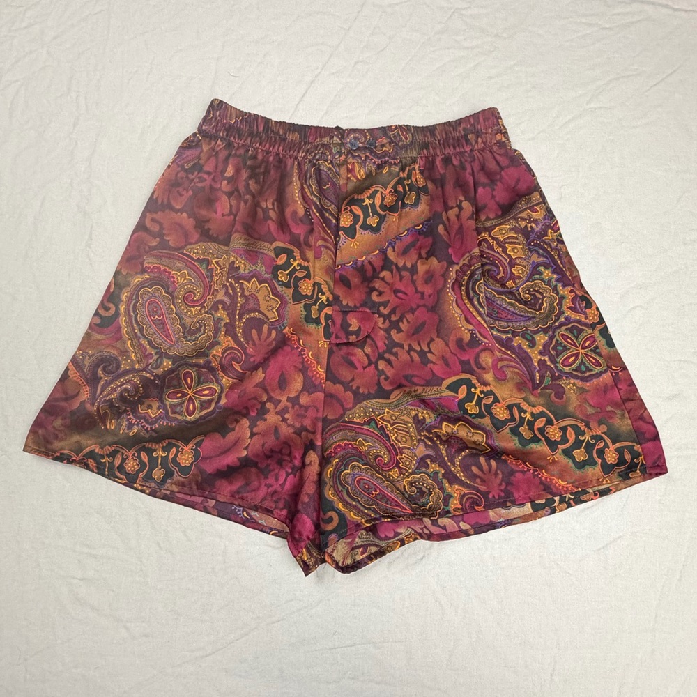 Vintage Victoria’s Secret Paisley Satin Sleep Shorts Medium